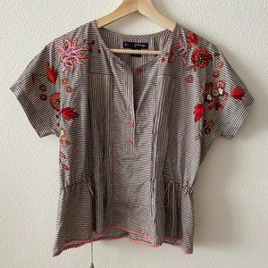 Anthropologie Embroidered and Embellished Blouse